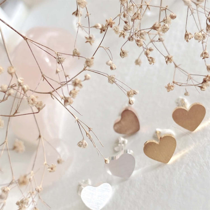 Boucles d'oreilles clous cœur Pika & Bear "Total Eclipse of the Heart"