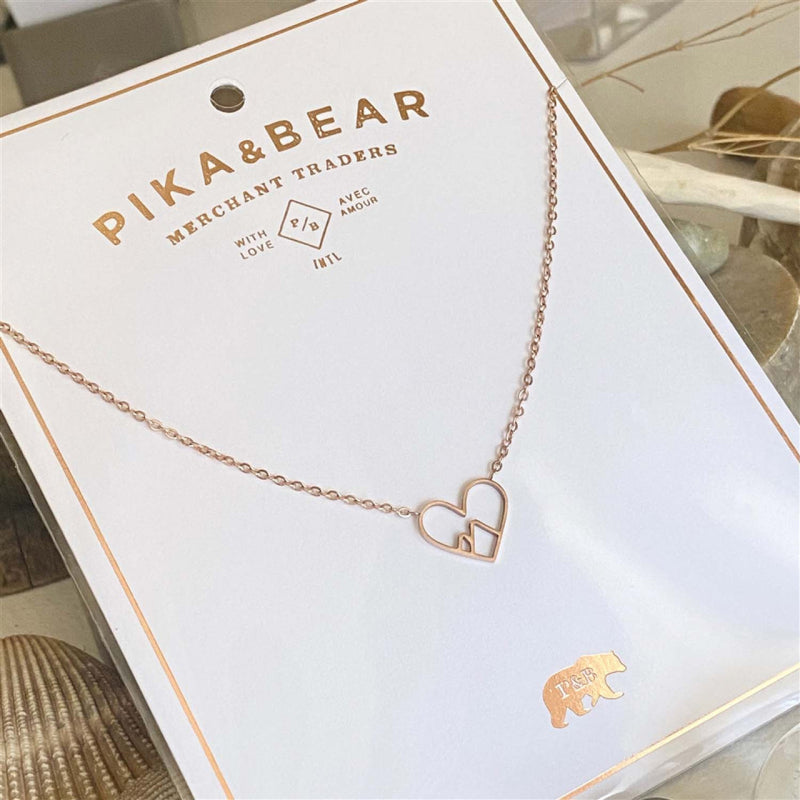 Pika & Bear Collier à pendentif « Burgess » Cœur des montagnes