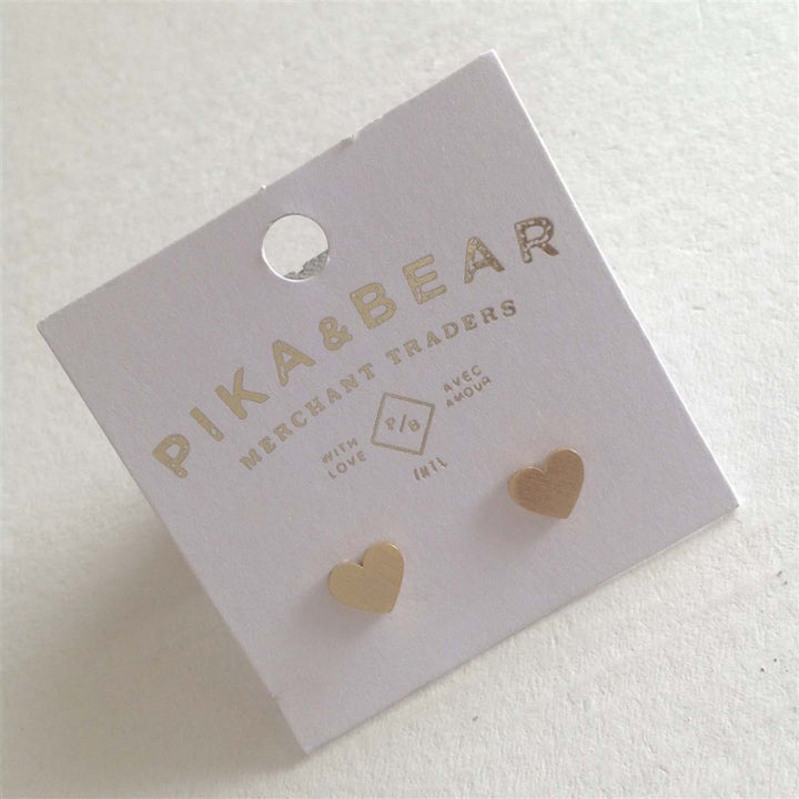 Boucles d'oreilles clous cœur Pika & Bear "Total Eclipse of the Heart"