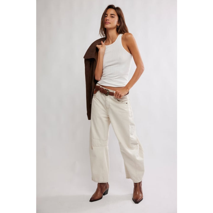 Jean baril taille mi-haute Good Luck Free People - Milk