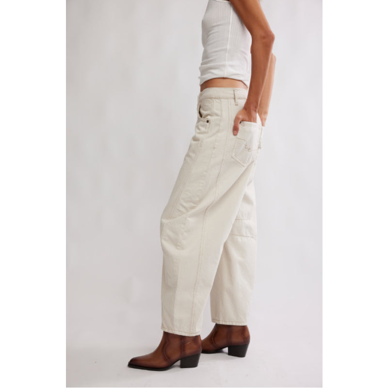 Jean baril taille mi-haute Good Luck Free People - Milk