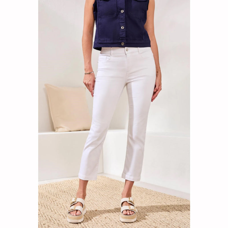 Jean droit court en denim extensible sans limites Tribal Audrey