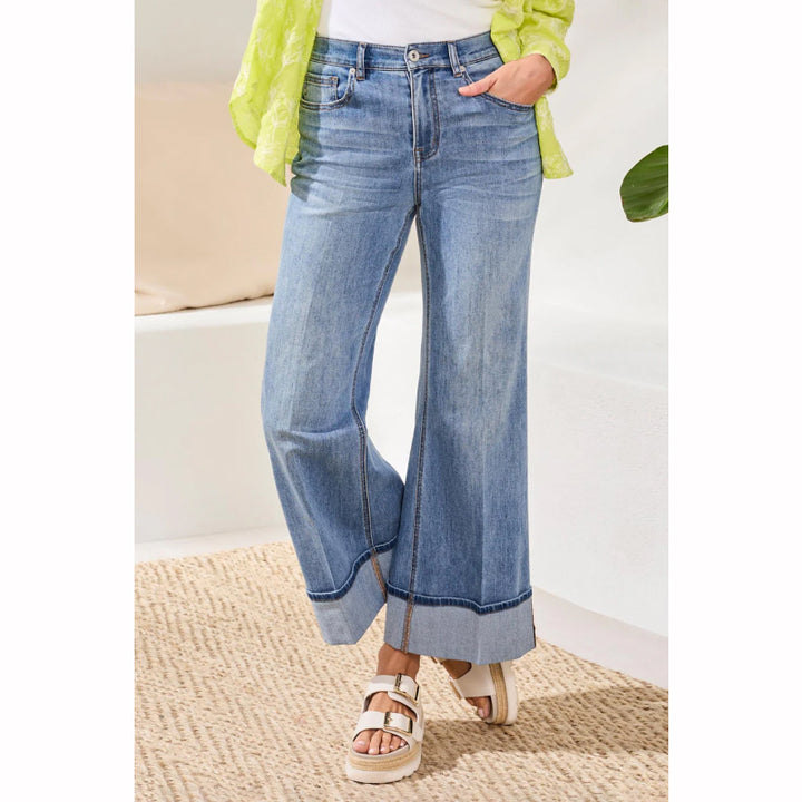 Tribal Brooke Jeans Palazzo avec Revers