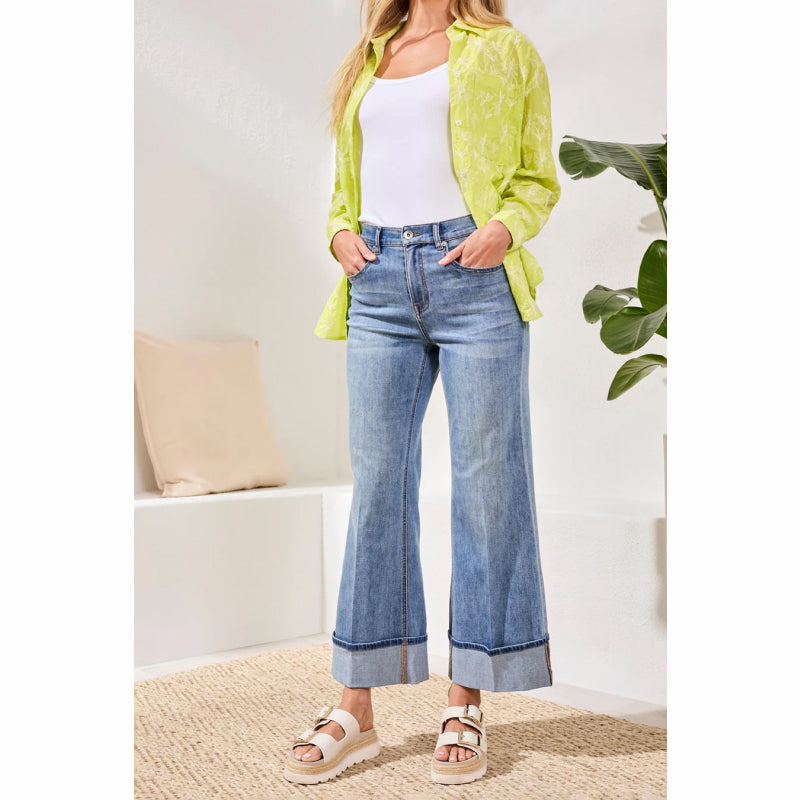 Tribal Brooke Jeans Palazzo avec Revers
