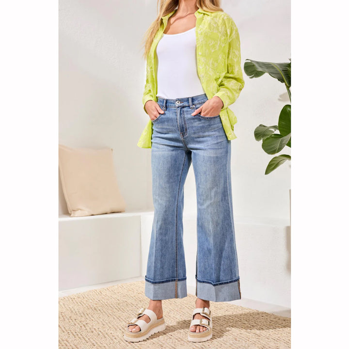 Tribal Brooke Jeans Palazzo avec Revers