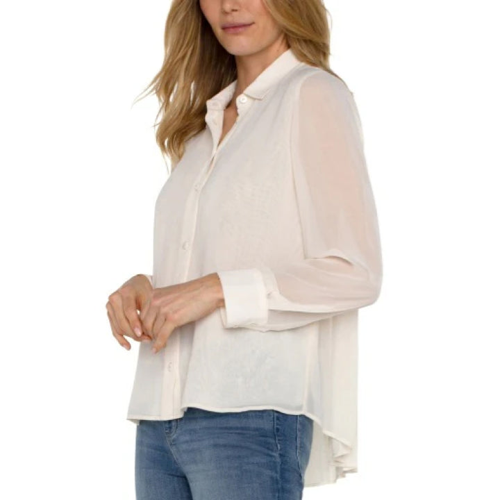 Chemise tissée Liverpool avec dos plissé