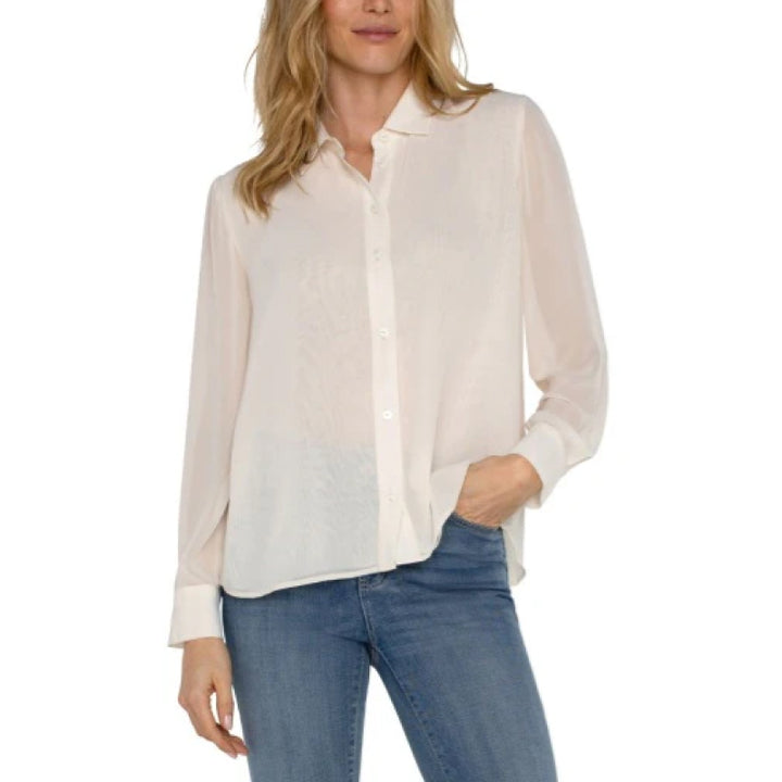 Chemise tissée Liverpool avec dos plissé