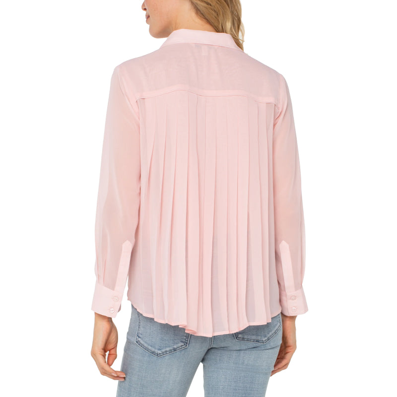 Chemise tissée Liverpool avec dos plissé