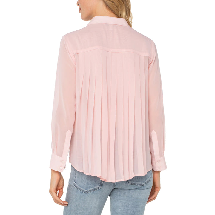 Chemise tissée Liverpool avec dos plissé