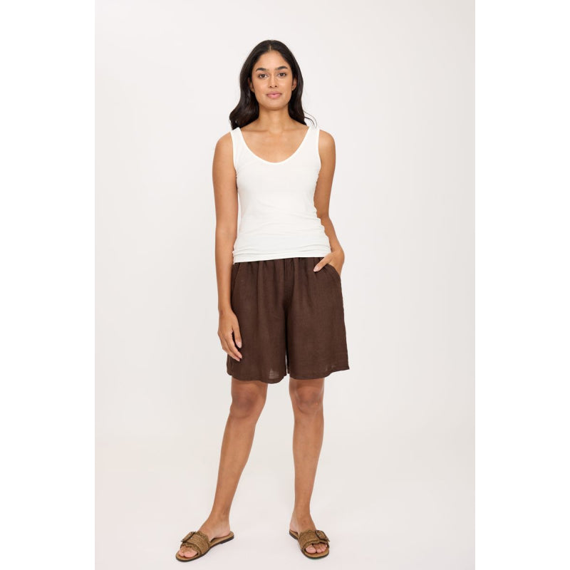 Short Bermuda en lin pistache