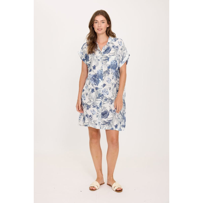 Robe Chemise en Lin Pistache avec Poche Plaquée