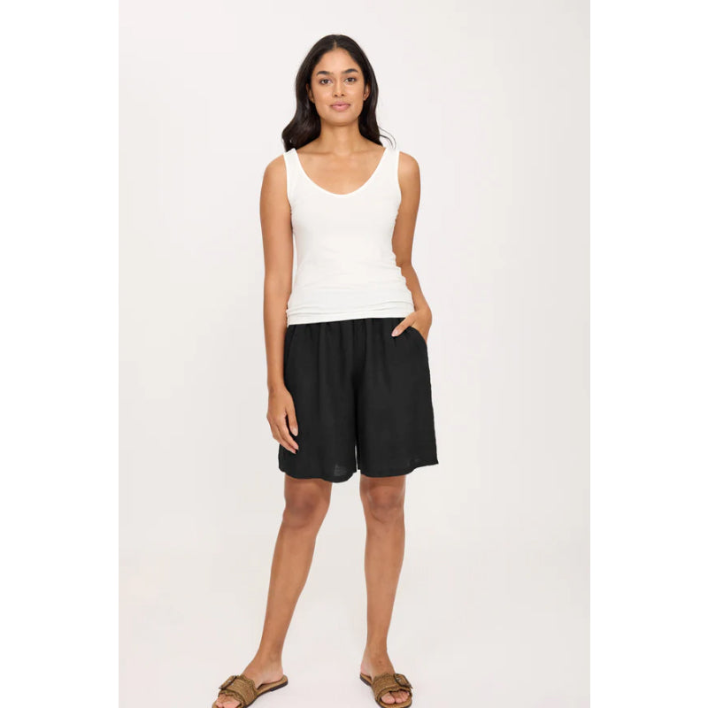 Short en lin pistache