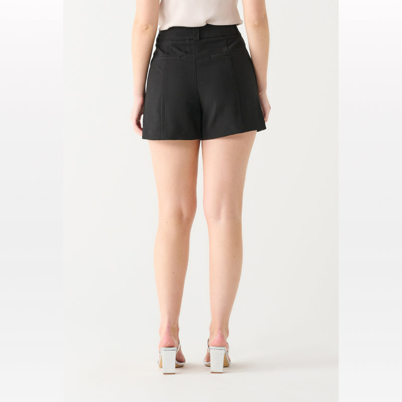 Black Tape High Waist Structured Short