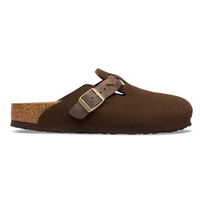 Birkenstock Boston Braid Daim Carafe / Cuir huilé - Étroit