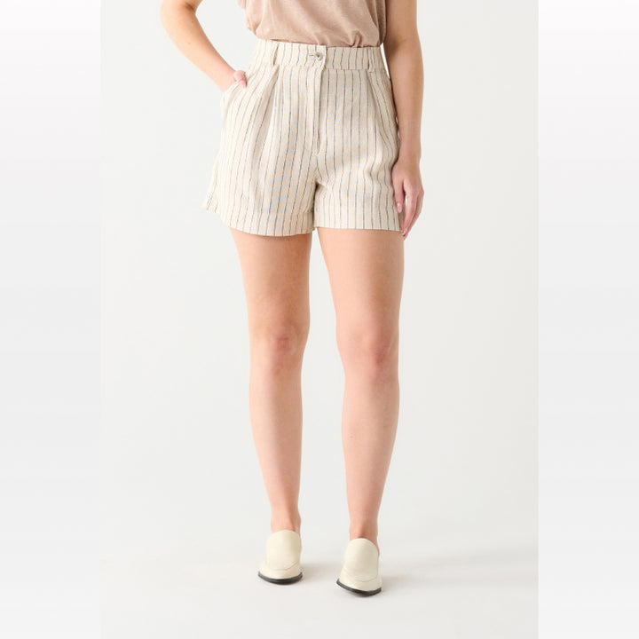 Black Tape High Waist Linen Trouser Short