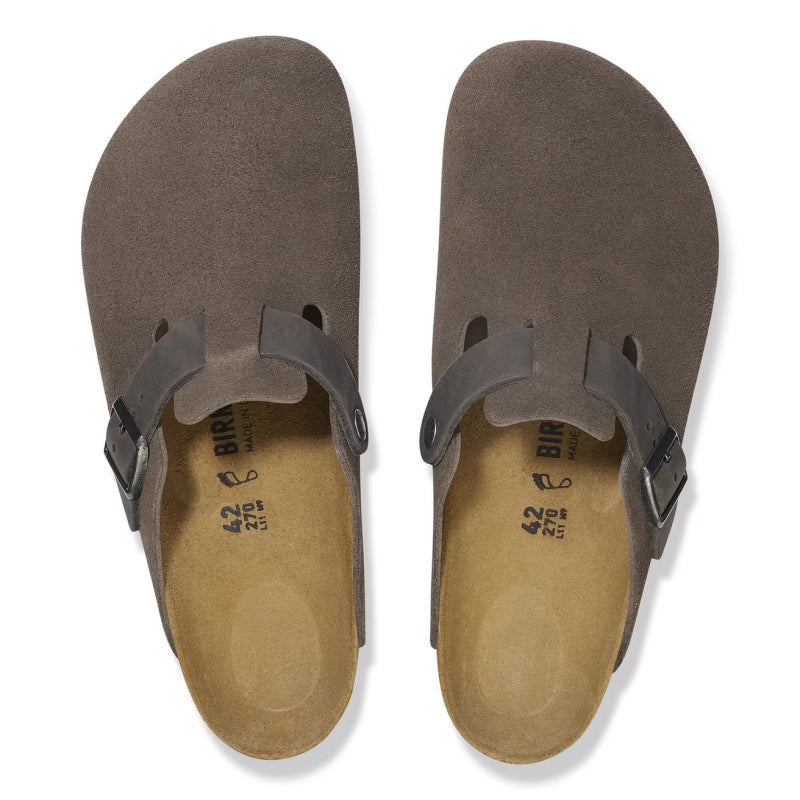 Birkenstock Boston Daim Gris Béton / Cuir Huilé - Normal