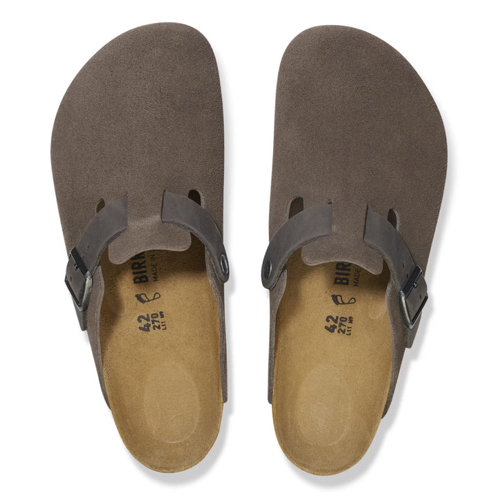 Birkenstock Boston Daim Gris Béton / Cuir Huilé - Normal