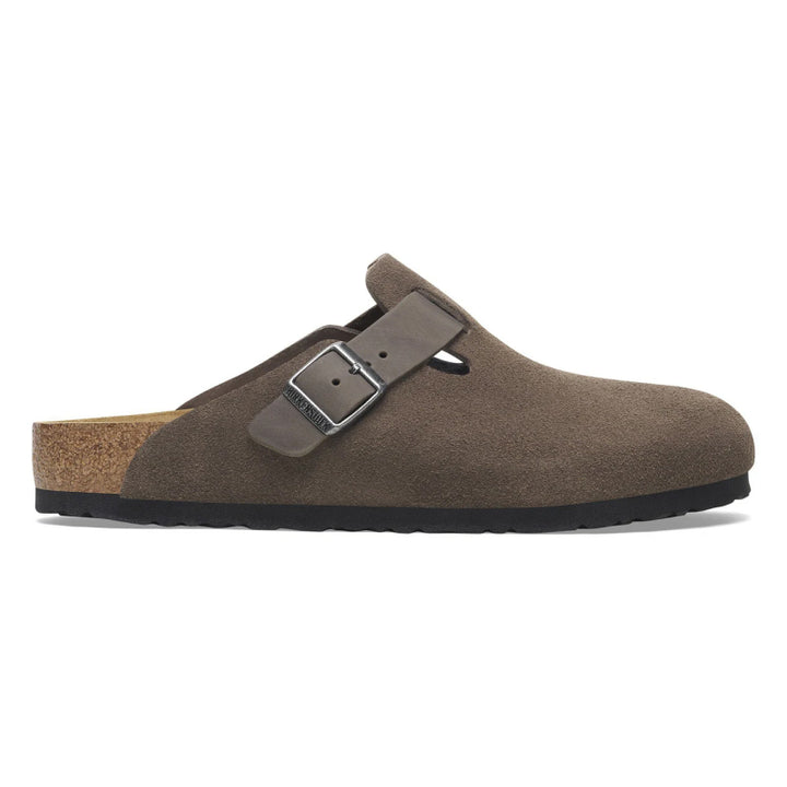 Birkenstock Boston Daim Gris Béton / Cuir Huilé - Normal