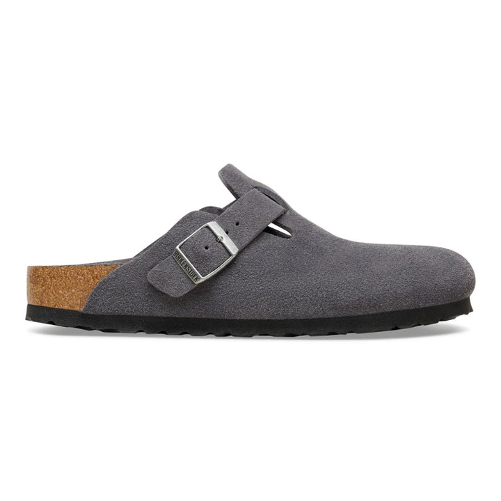 Birkenstock Boston Suède Charbon Doux - Largeur normale