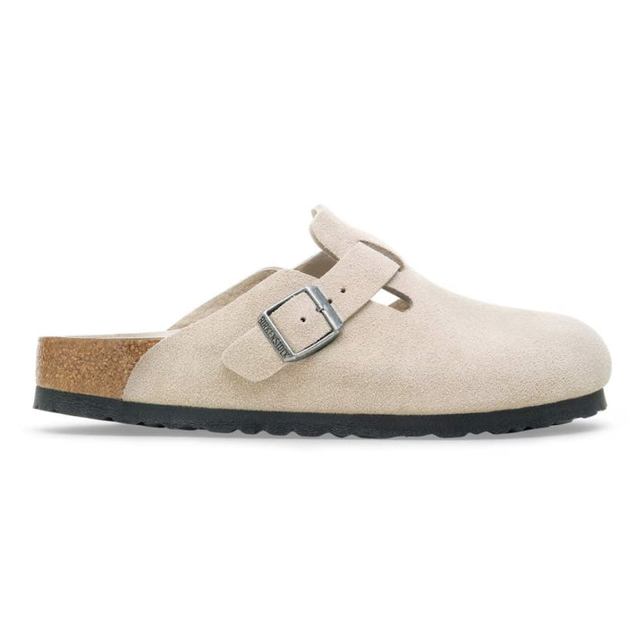 Birkenstock Boston Soft Footbed Daim Huître - Étroit