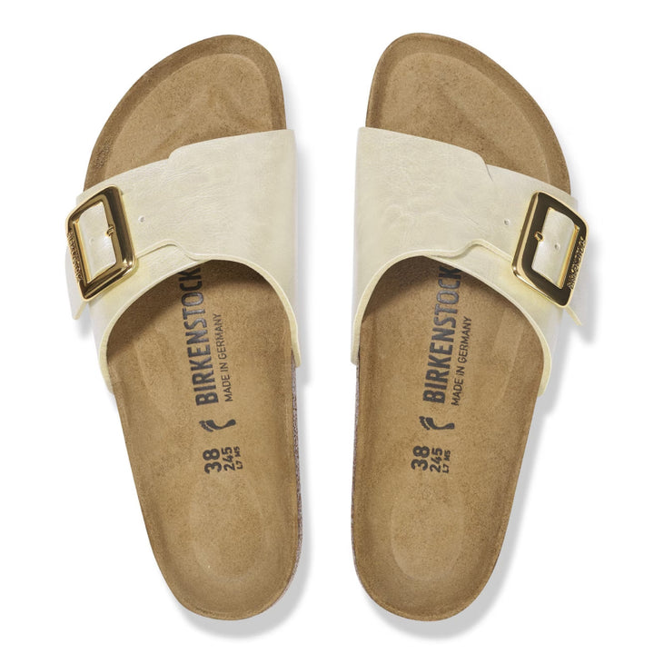 Birkenstock Catalina Luxe Boucle Perle Élégante Blanc Birko-Flor - Étroit