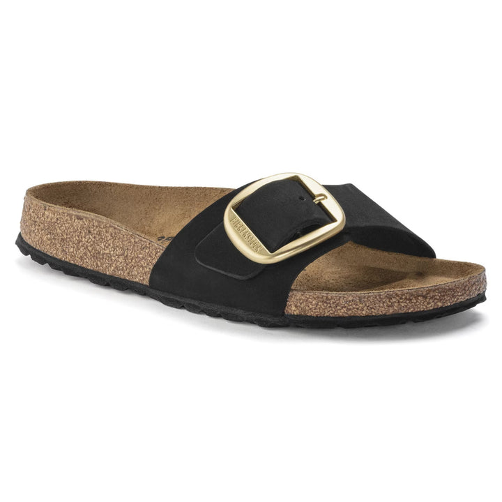 Birkenstock Madrid Big Buckle Noir Nubuck - Étroit
