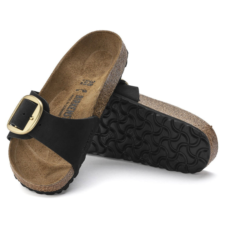 Birkenstock Madrid Big Buckle Noir Nubuck - Étroit