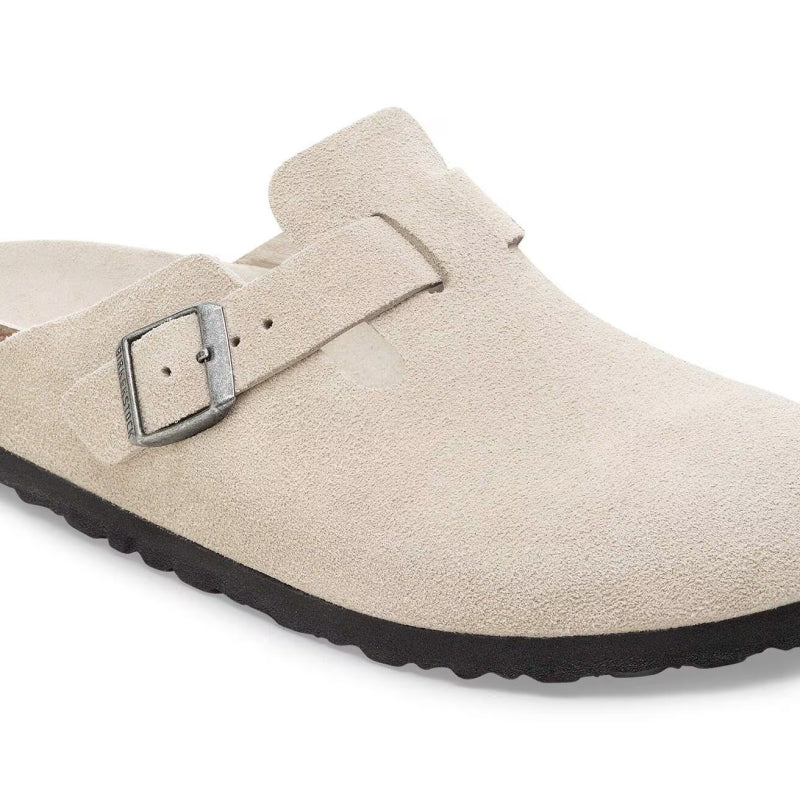 Birkenstock Boston Soft Footbed Daim Huître - Étroit