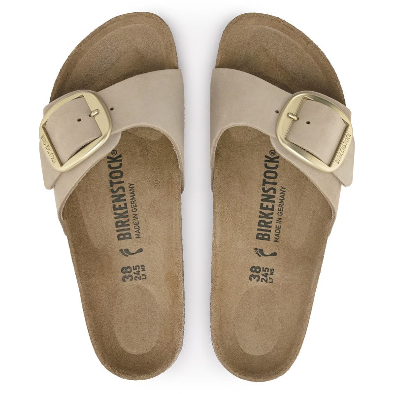Birkenstock Madrid Big Buckle Sandcastle Nubuck - Étroit