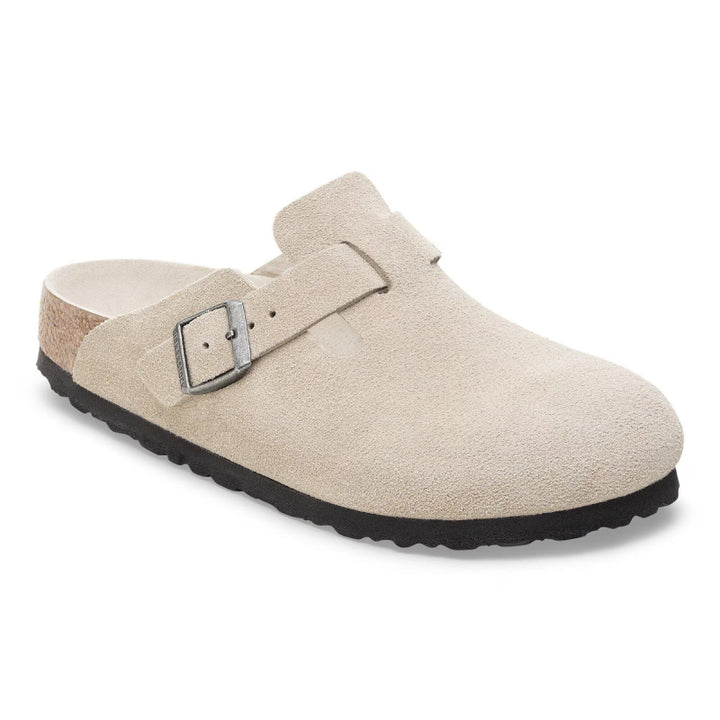 Birkenstock Boston Soft Footbed Daim Huître - Étroit