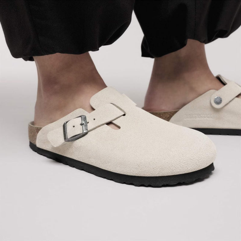 Birkenstock Boston Soft Footbed Daim Huître - Étroit