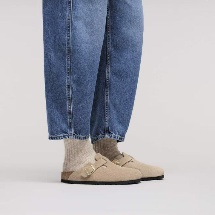 Birkenstock Boston Daim Sable - Étroit
