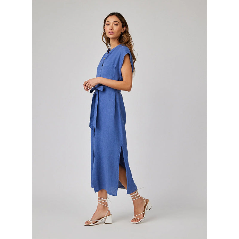Robe mi-longue boutonnée à manches courtes Bella Dahl