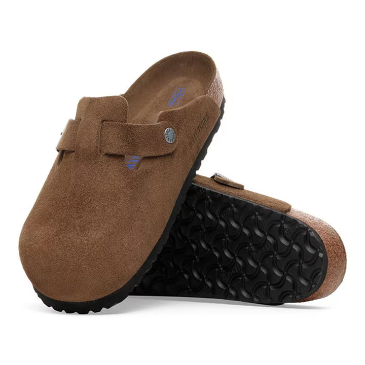 Birkenstock Boston Soft Footbed Suede Thé Foncé - Étroit