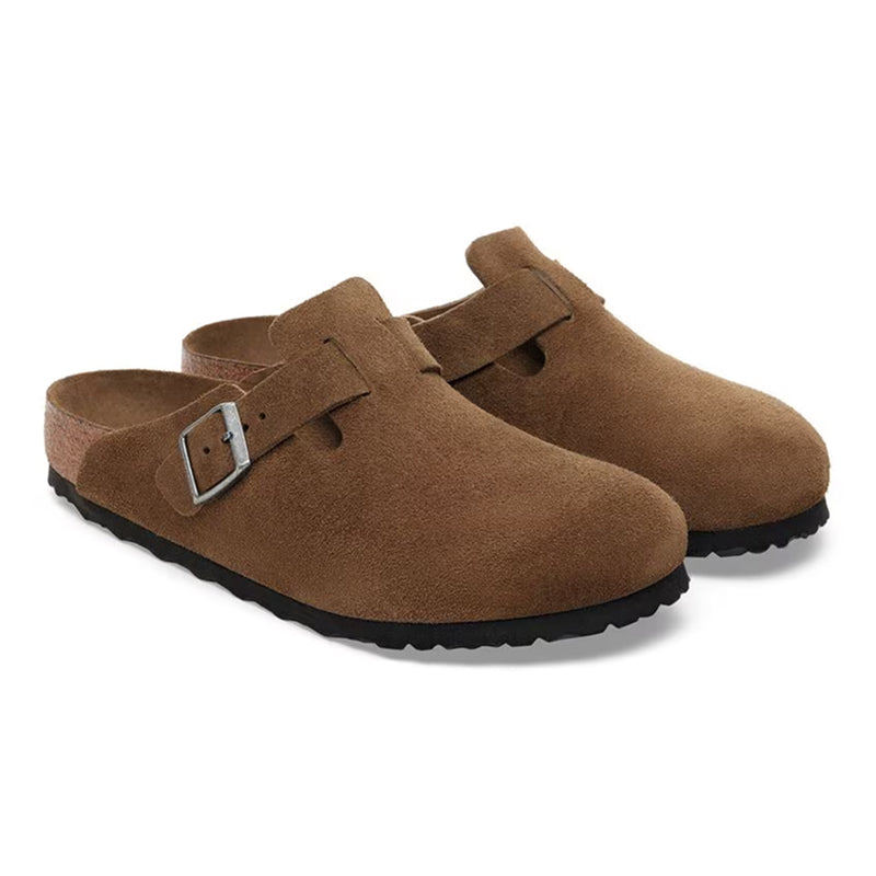 Birkenstock Boston Soft Footbed Suede Thé Foncé - Étroit
