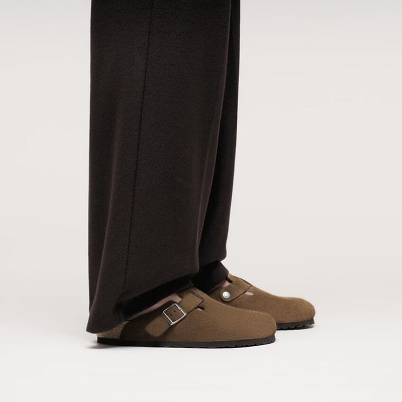 Birkenstock Boston Soft Footbed Suede Thé Foncé - Étroit