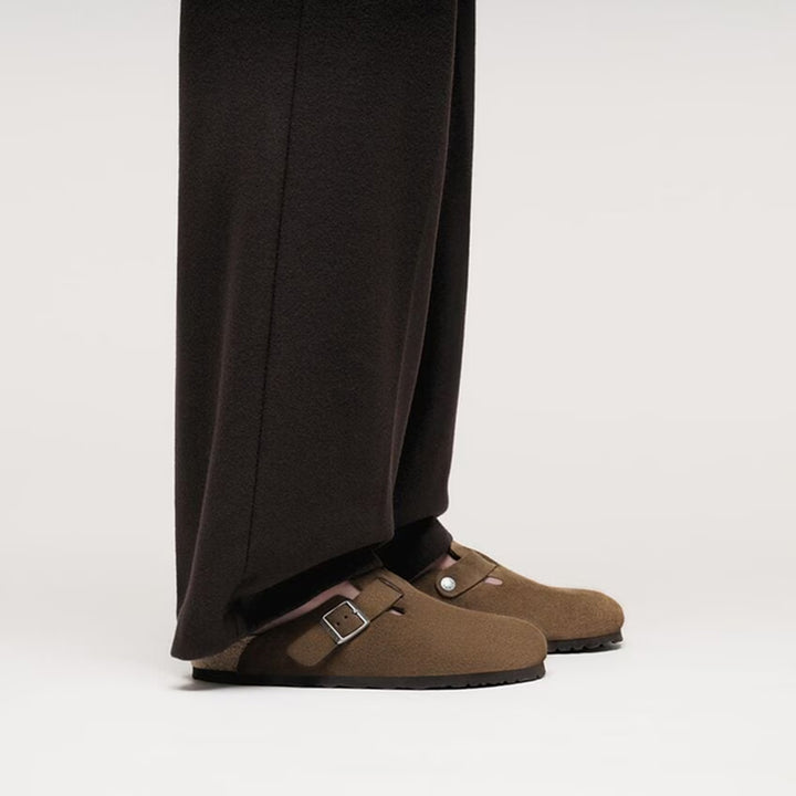 Birkenstock Boston Soft Footbed Suede Thé Foncé - Étroit