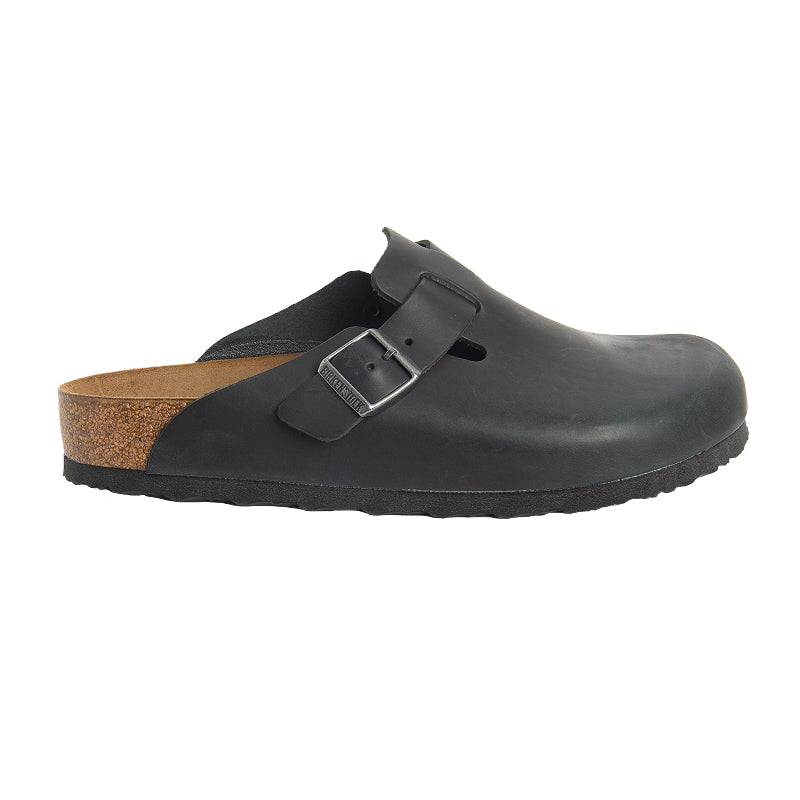 Birkenstock Boston Cuir Huilé Noir - Régulier