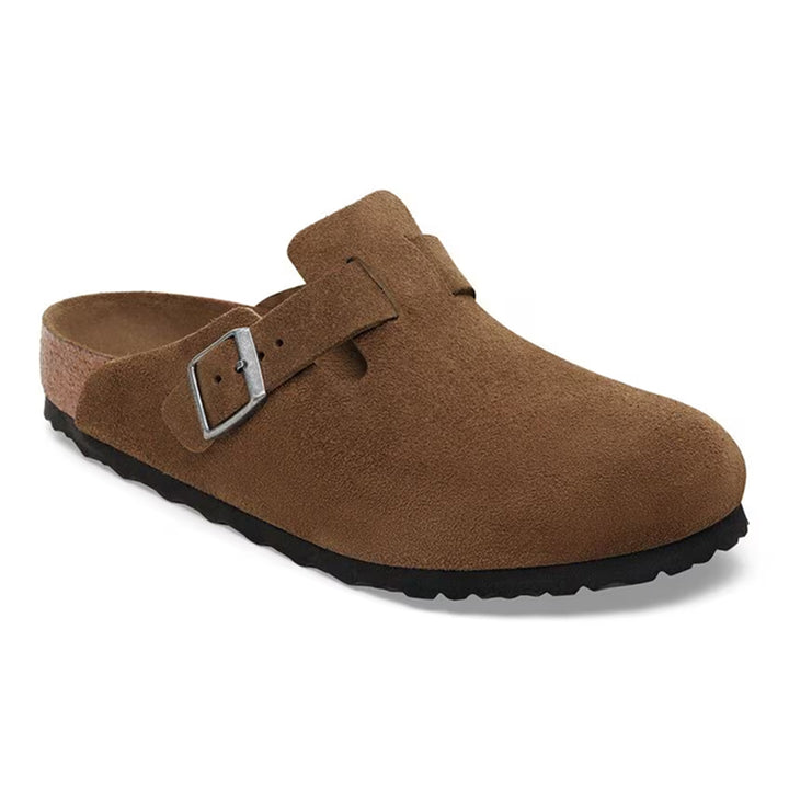 Birkenstock Boston Soft Footbed Suede Thé Foncé - Étroit