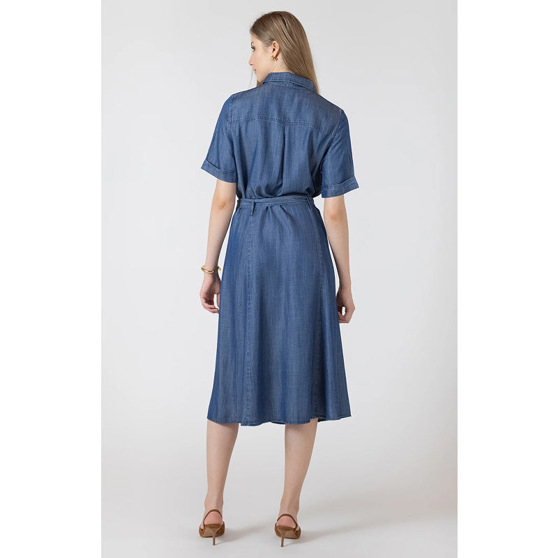 Robe midi utilitaire ceinturée en ruban noir