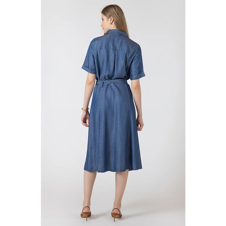 Robe midi utilitaire ceinturée en ruban noir