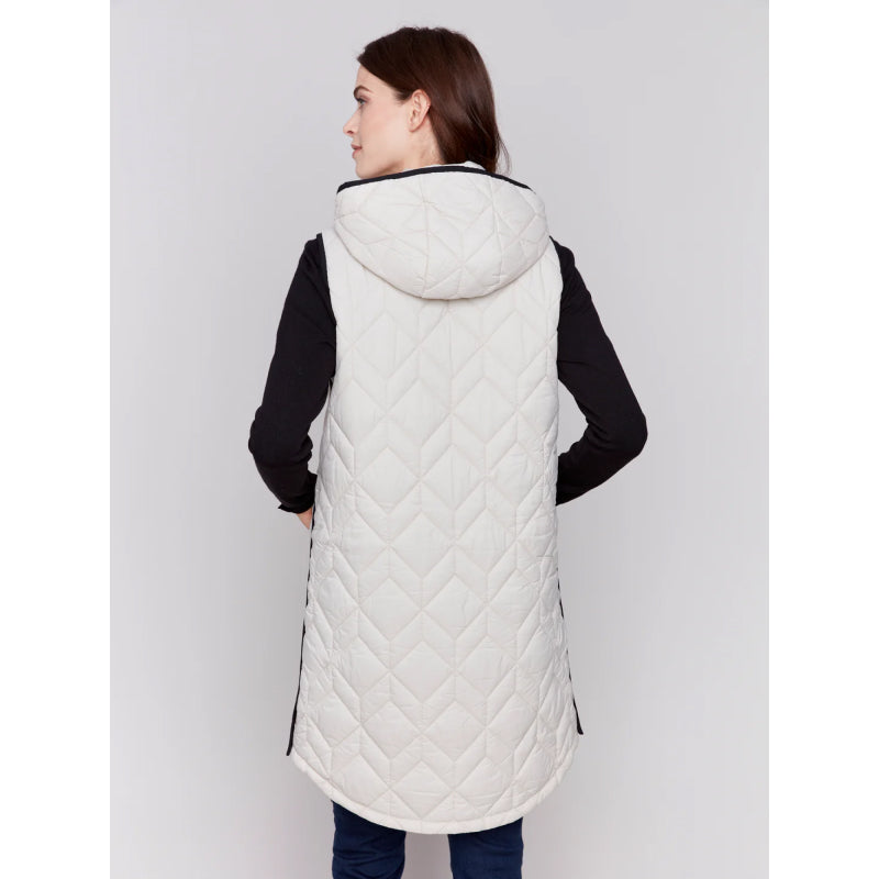 Charlie B Long Quilted Puffer Vest