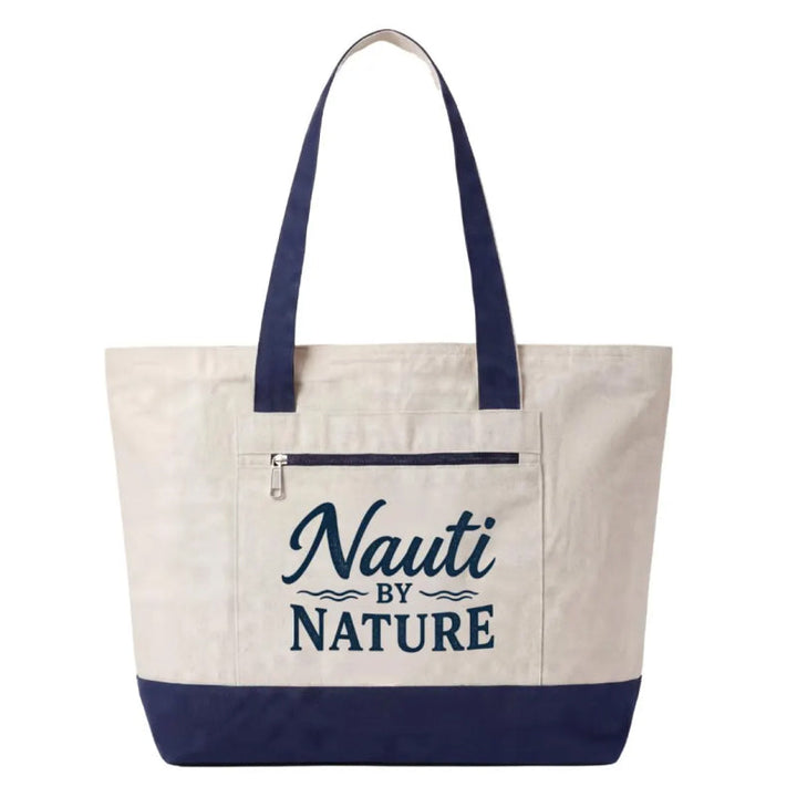 Coastal Canvas Zipper Tote Bag | Nauti by Nature