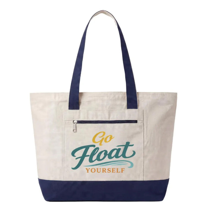 Coastal Canvas Zipper Tote Bag | Go Float Yourself