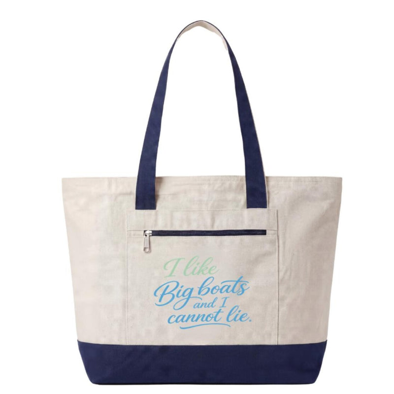 Coastal Canvas Zipper Tote Bag | I Like Big Boats