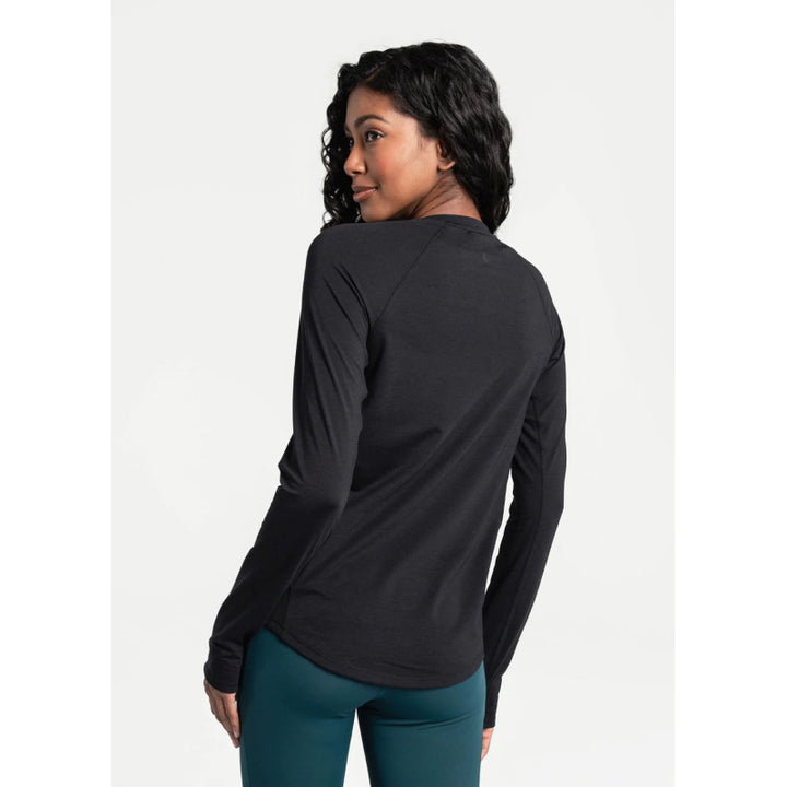 Lole Women's Performance Wool Long Sleeve - Black Beauty & Abalone