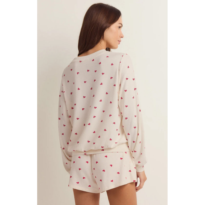 Z Supply Be Mine Heart Long Sleeve Top