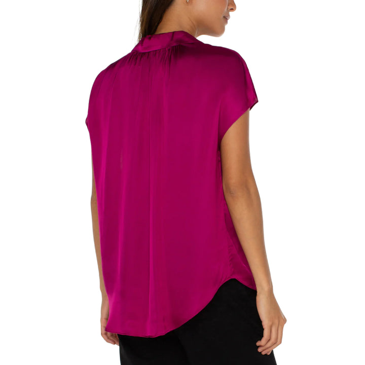 Liverpool Dolman Sleeve Blouse with Collar & Button Front