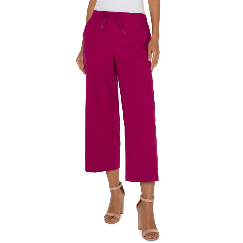 Liverpool Pull On Wide Leg Crop Trouser