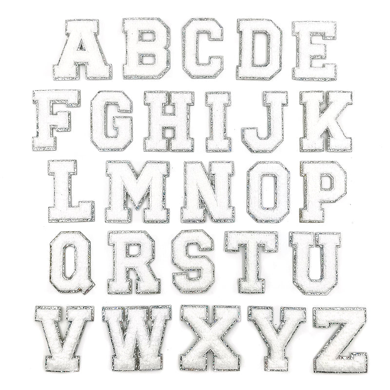 Lettres chenille Ezeeteez – Bordure argentée